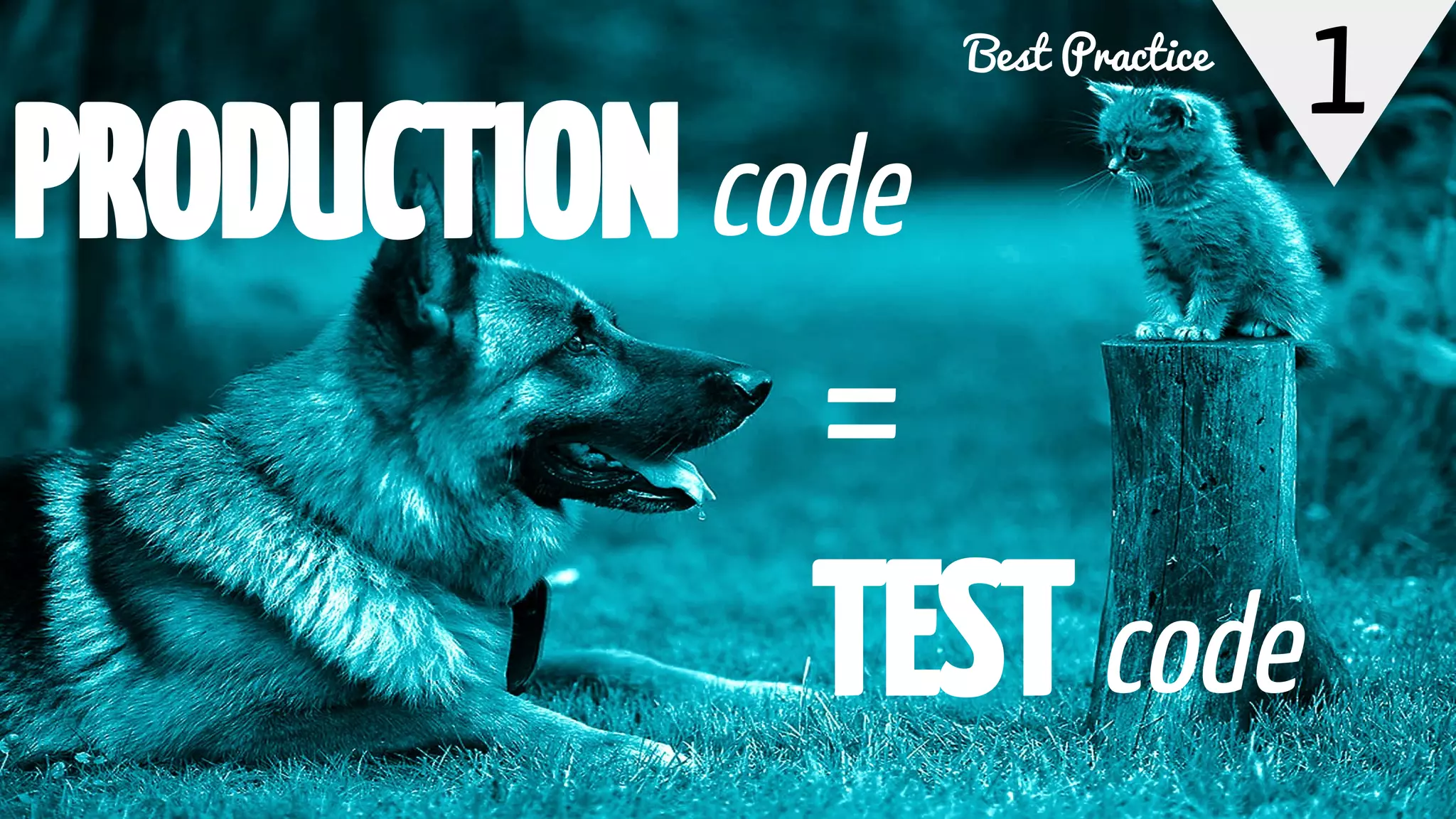 1
PRODUCTIONcode
=
TESTcode
Best Practice
 