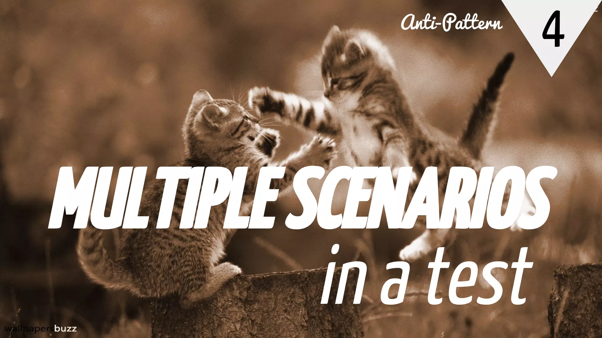4
MULTIPLESCENARIOS
in a test
Anti-Pattern
 