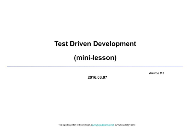 Test driven development short lesson | PPT