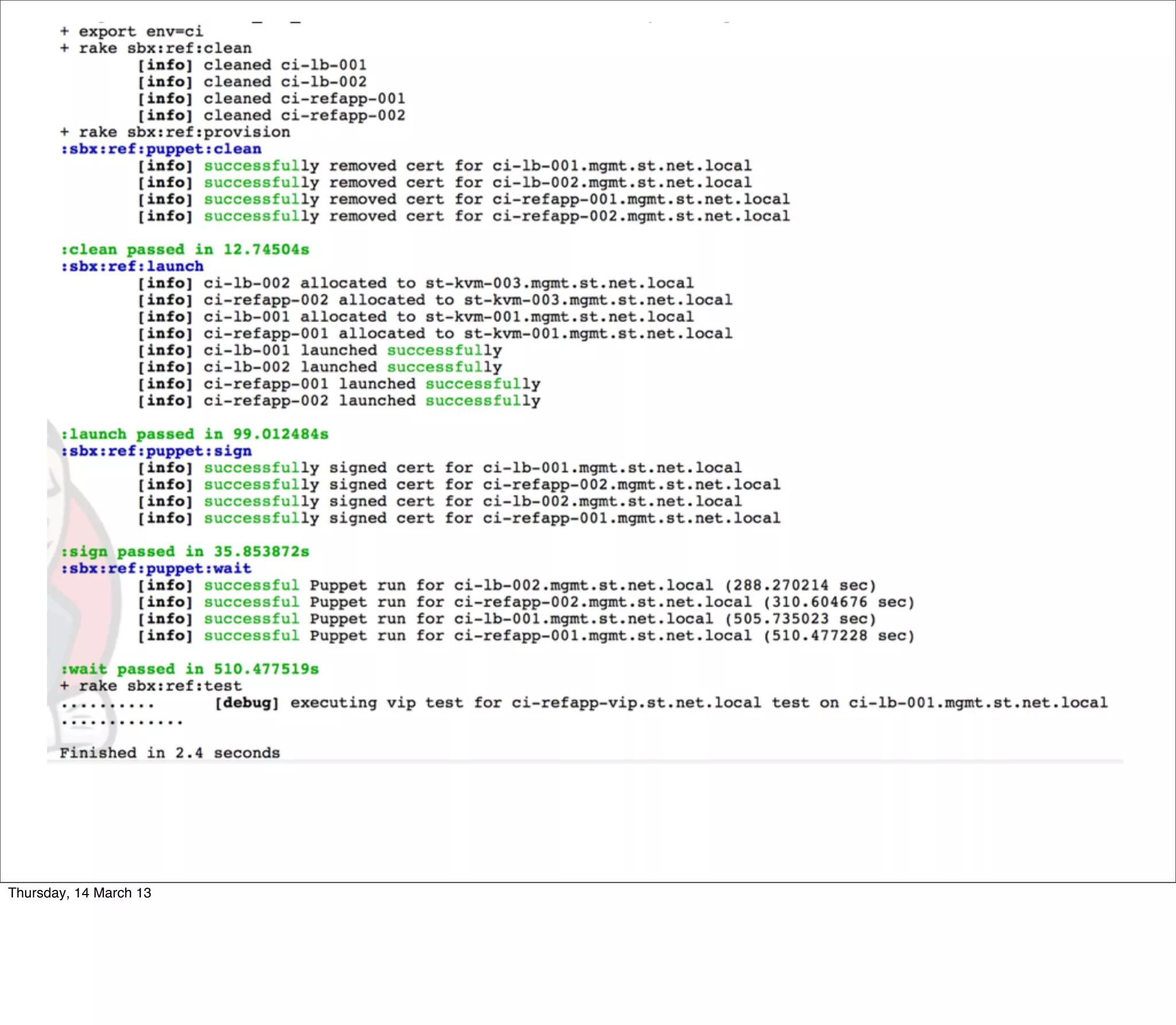 Thursday, 14 March 13
 