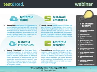 ©	
  Copyrights	
  by	
  Bitbar	
  Technologies	
  Ltd.	
  2014	
  	
  
All	
  rights	
  reserved.	
  
30	
  
 