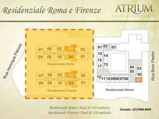 Residenziale Roma e Firenze




                                                          Ed. Existente


             Residenziale Roma– Total de 110 unidades       Contato: (21)7868-8945
            Residenziale Firenze– Total de 110 unidades
 