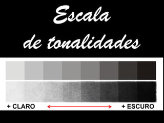 Escala
de tonalidades
+ CLARO + ESCURO