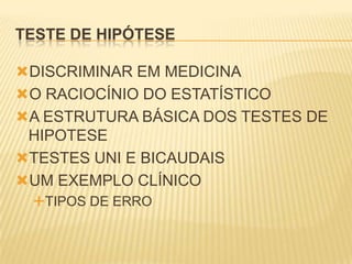 Teste de hipóteses