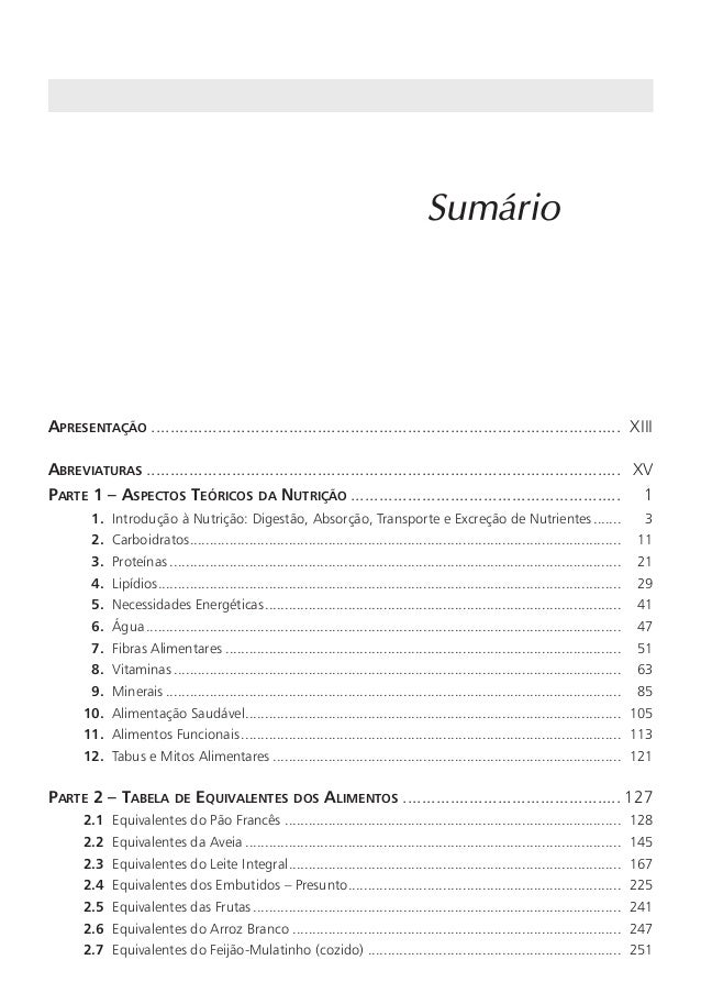 1/2 Equivalências dos Hidratos de Carbono (HC)