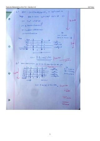 Teste de Matemática A (n.º 2) – Versão 1+2 10.º Ano
1
 