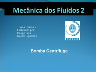 Bomba Centrífuga Turma Prática 2 Elaborado por:  Sérgio Luís Rafael Figueiras 