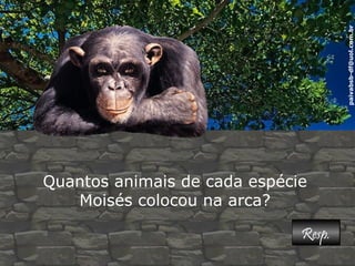 paivabsb-df@uol.com.br 
Quantos animais de cada espécie 
Moisés colocou na arca? 
RReesspp.. 
 