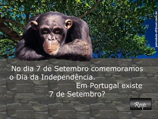 paivabsb-df@uol.com.br 
No dia 7 de Setembro comemoramos 
o Dia da Independência. 
Em Portugal existe 
7 de Setembro? 
RReesspp.. 
 