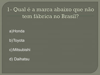 a)Honda

b)Toyota

c) Mitsubishi

d) Daihatsu
 