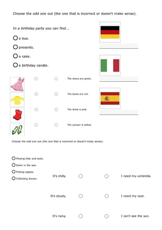 Teste de inglês 3º ano | PDF