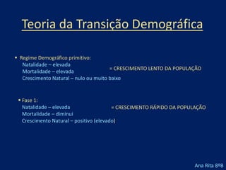 Indicadores Demográficos Taxa de Natalidade – É o nº de nados-vivos por cada 1000 habitantes.    TN = Nº de nados vivos            -------------------------    x 1000            = o resultado é dado em permilagem            População absoluta