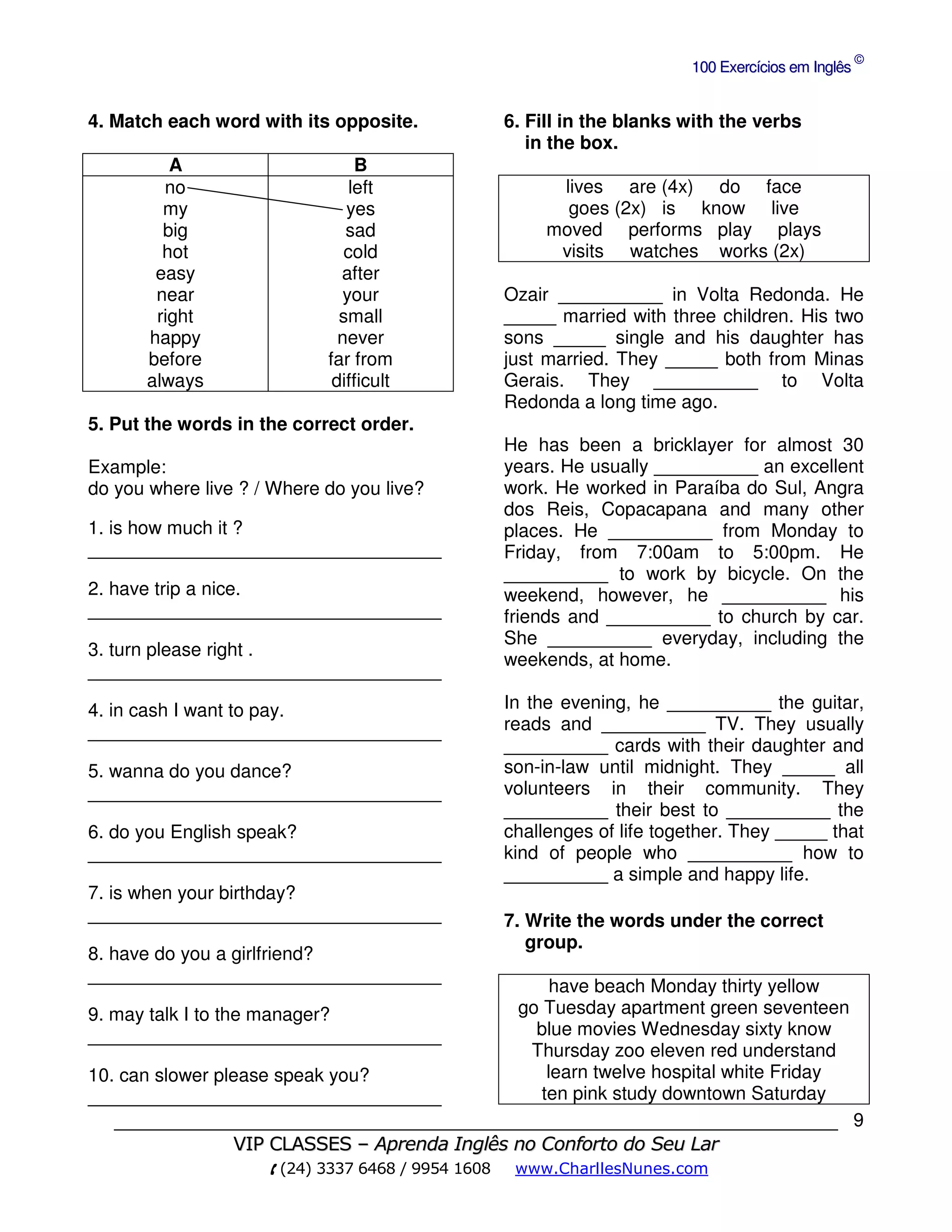 Teste de ingles com gabarito | PDF