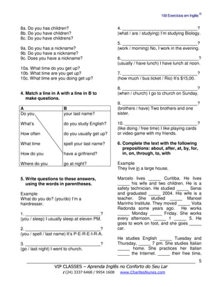 Teste de ingles com gabarito | PDF