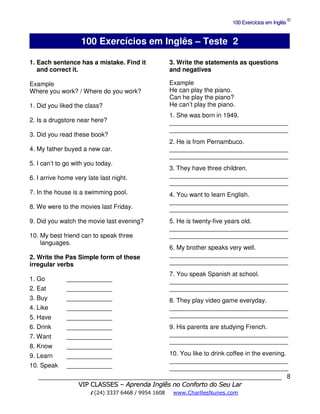 Teste de ingles com gabarito | PDF