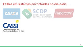 Falhas em sistemas encontradas no dia-a-dia...
45
 