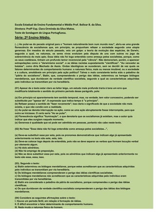 Teste de sondagem   bbs 2011