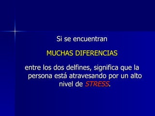 Si se encuentran MUCHAS DIFERENCIAS   entre los dos delfines, significa que la persona está atravesando por un alto nivel de  STRESS . 
