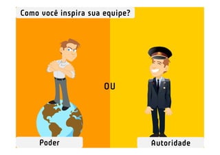 OU
Poder Autoridade
Como você inspira sua equipe?
 
