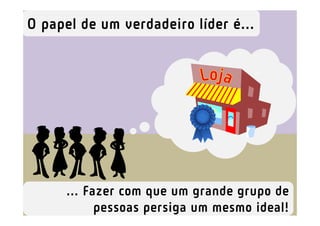 ... Fazer com que um grande grupo de
pessoas persiga um mesmo ideal!
O papel de um verdadeiro líder é...
 