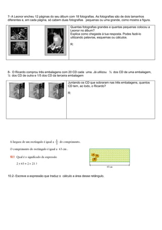 Teste mat 6º nº(s) racionais