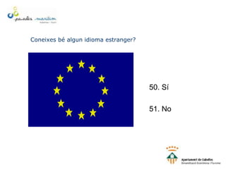 Coneixes bé algun idioma estranger?
50. Sí
51. No
 