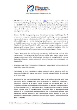 Test Environment Management KPI | PDF