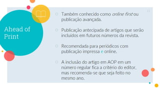 Modalidades de publicação