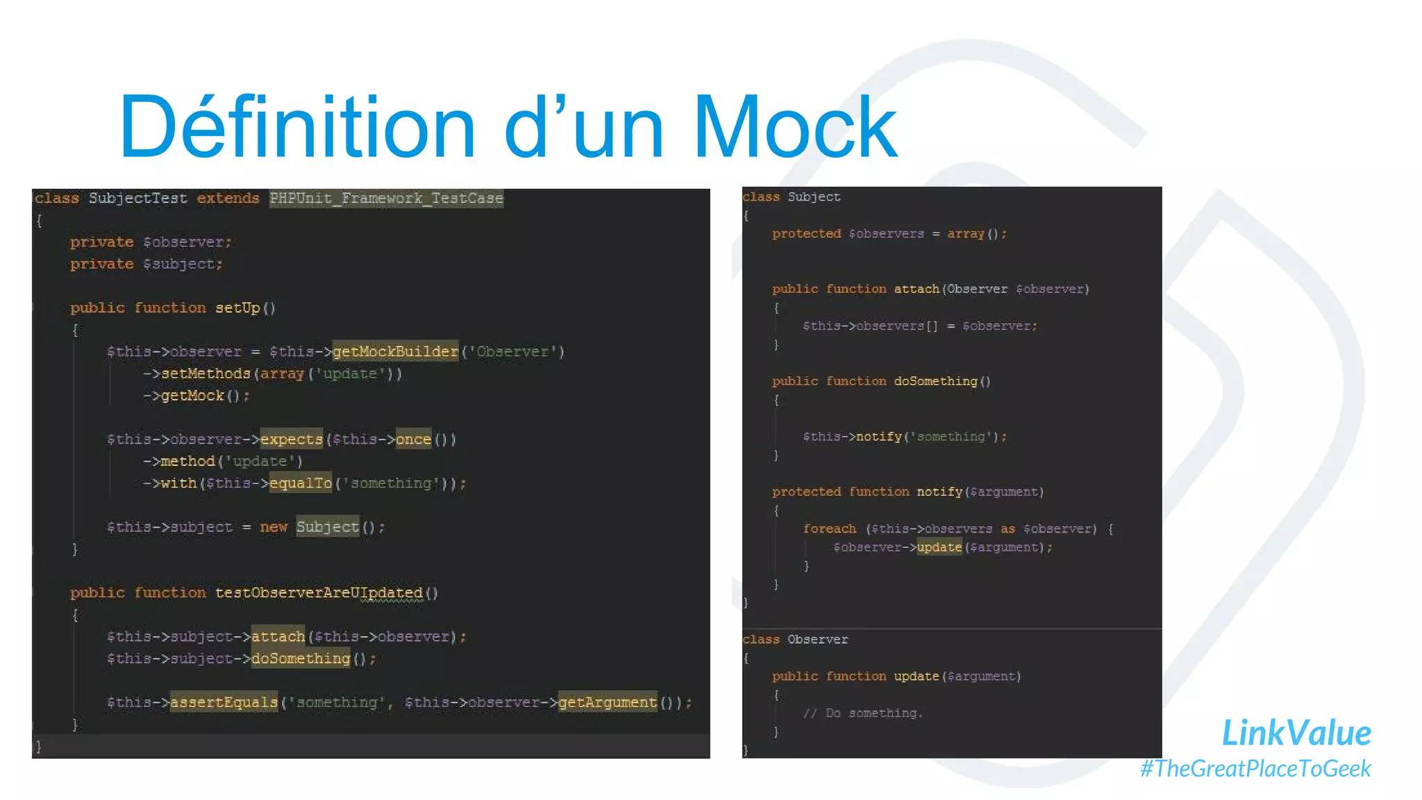 LinkValue
#TheGreatPlaceToGeek
Définition d’un Mock
 