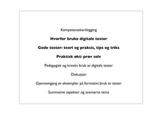 Bruk av tester i its learning