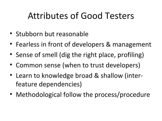 Tester Performance Evaluation Ppt