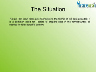 Testers Desk Presentation | PPT