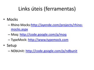 Testes Unitários/Integrados