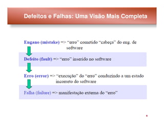 Defeitos e Falhas: Uma Visão Mais Completa




                                         6
 