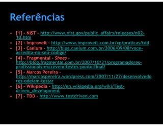 Testes de Software & Ferramentas de Testes