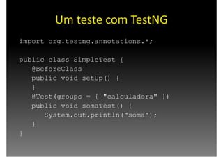 Testes e Refatoração
