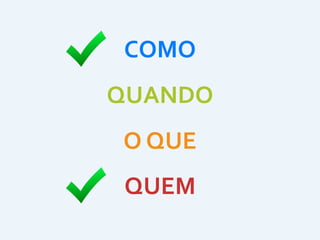 COMO
QUANDO
O	
  QUE
QUEM
 