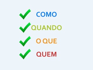 COMO
QUANDO
O	
  QUE
QUEM
 