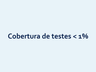 Cobertura	
  de	
  testes	
  <	
  1%
 