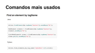 Comandos mais usados

 