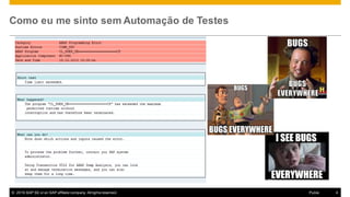 © 2016  SAP  SE  or  an  SAP  affiliate  company.  All  rights  reserved. 4Public
Como  eu  me  sinto  sem  Automação de  Testes
 