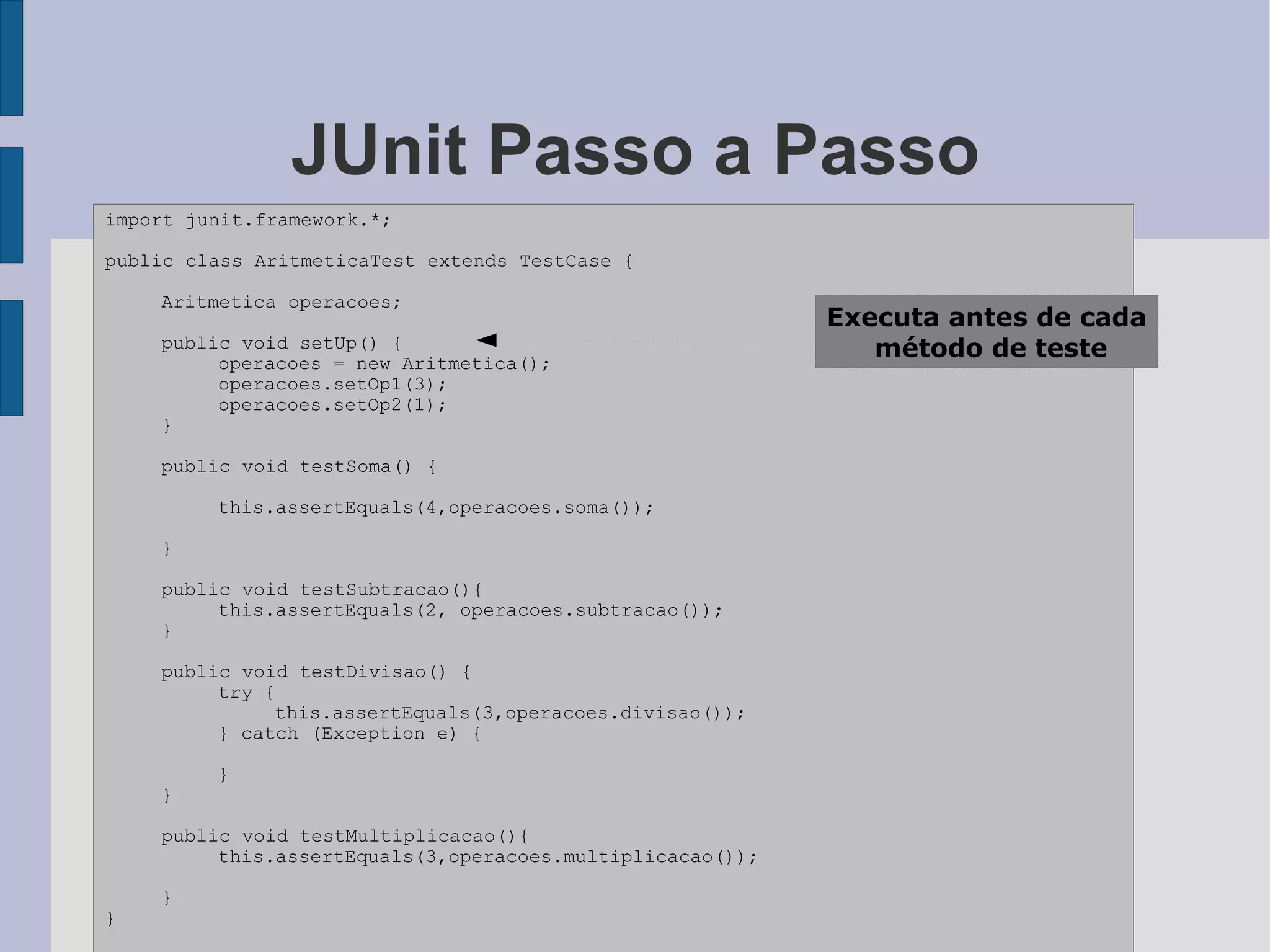 Testes de Unidade com JUnit