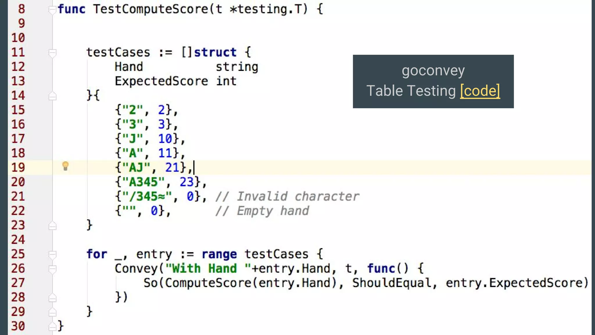 goconvey
Table Testing [code]
 