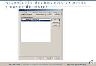 Associando documentos externos a casos de testes 