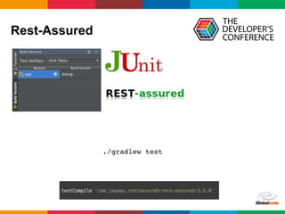 Globalcode	
  –	
  Open4education
Rest-Assured
./gradlew test
 