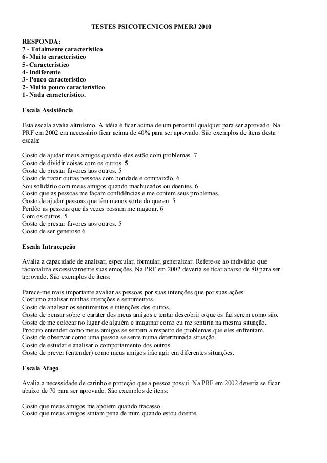 Testes Psicotecnicos Neo Pi R Completo Pmerj 10