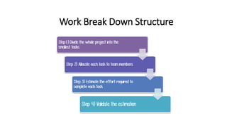 Work Break Down Structure
 