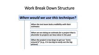 Work Break Down Structure
 