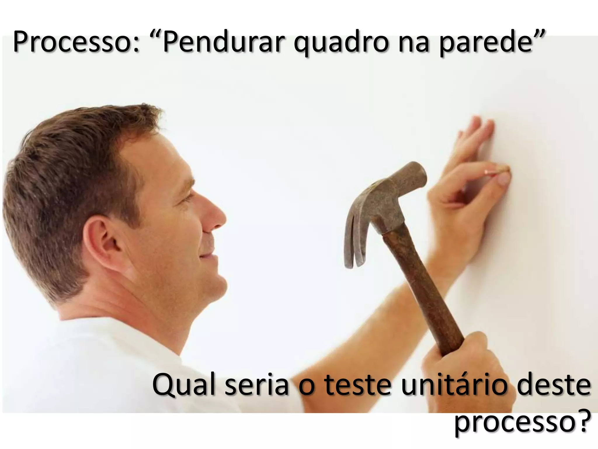 Processo: “Pendurar quadro na parede”
Qual seria o teste de unidade deste
processo?
 
