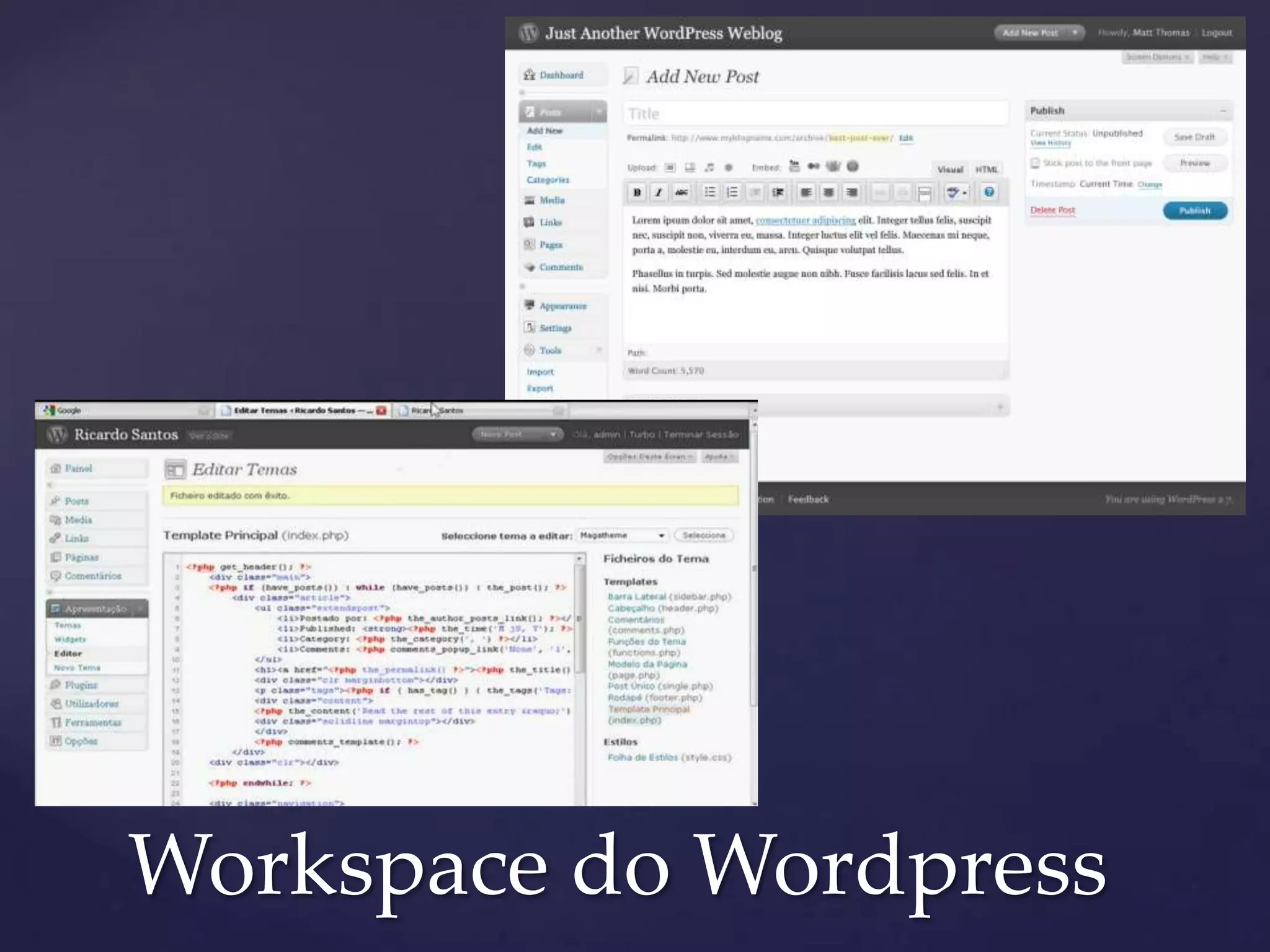 Workspace do Wordpress
 
